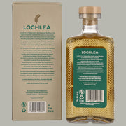 Lochlea Sowing Edition Third Crop, Single Malt Scotch Whisky, Schottland, 70cl, goldene Farbe, 46% vol, Rückseite mit Produktdetails und Verpackung.
