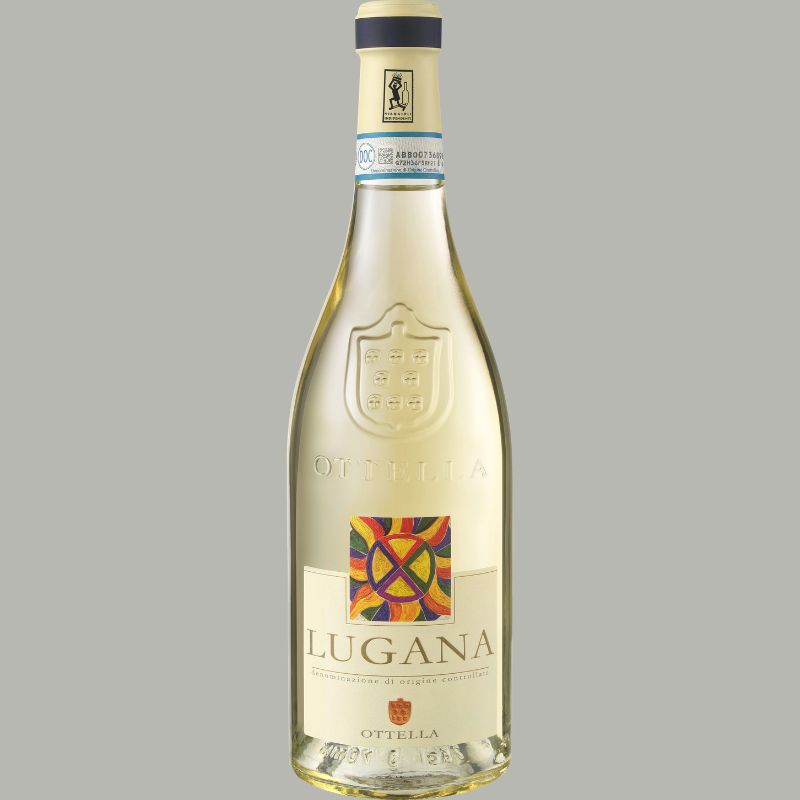 Ottella Lugana DOC, Weißwein aus Italien, Rebsorte Turbiana, 0,75 l, mit DOC-Banderole am Flaschenhals